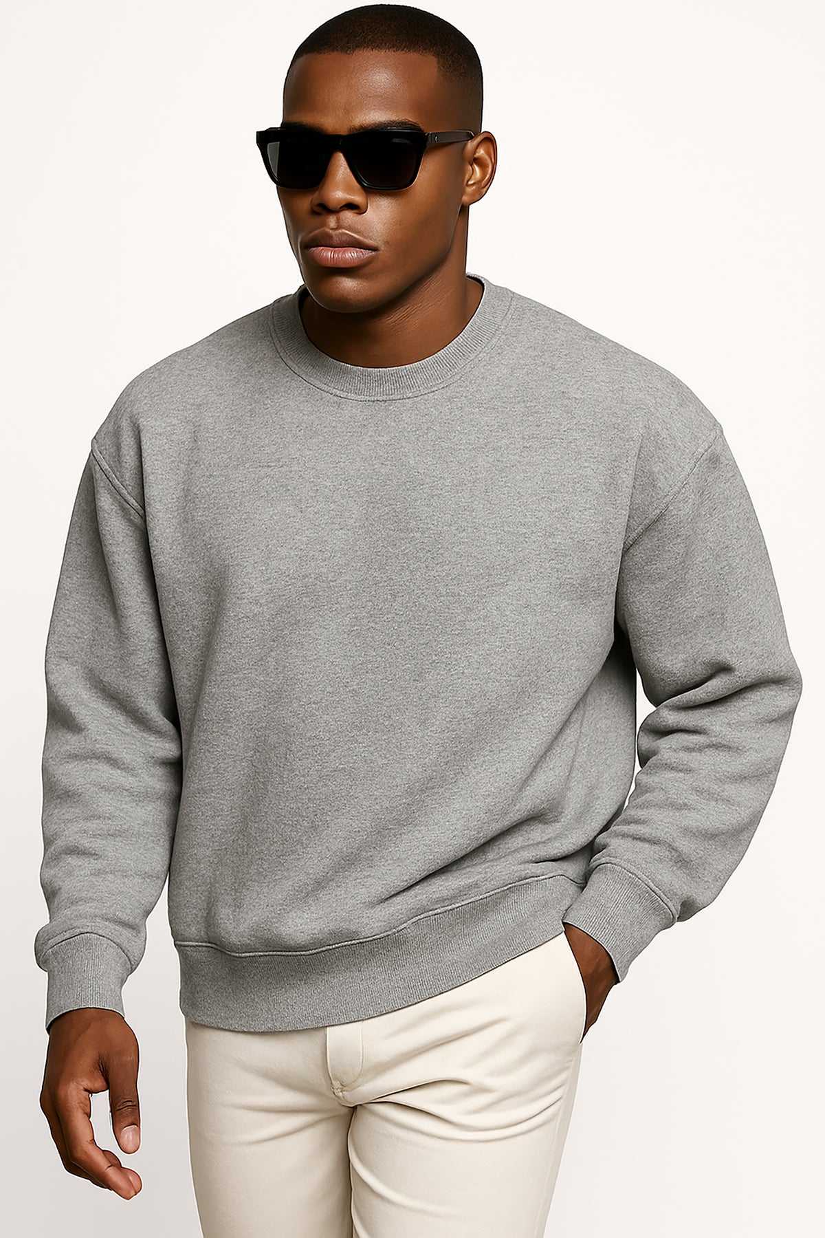Sweatshirt Oversize mit Rundhals