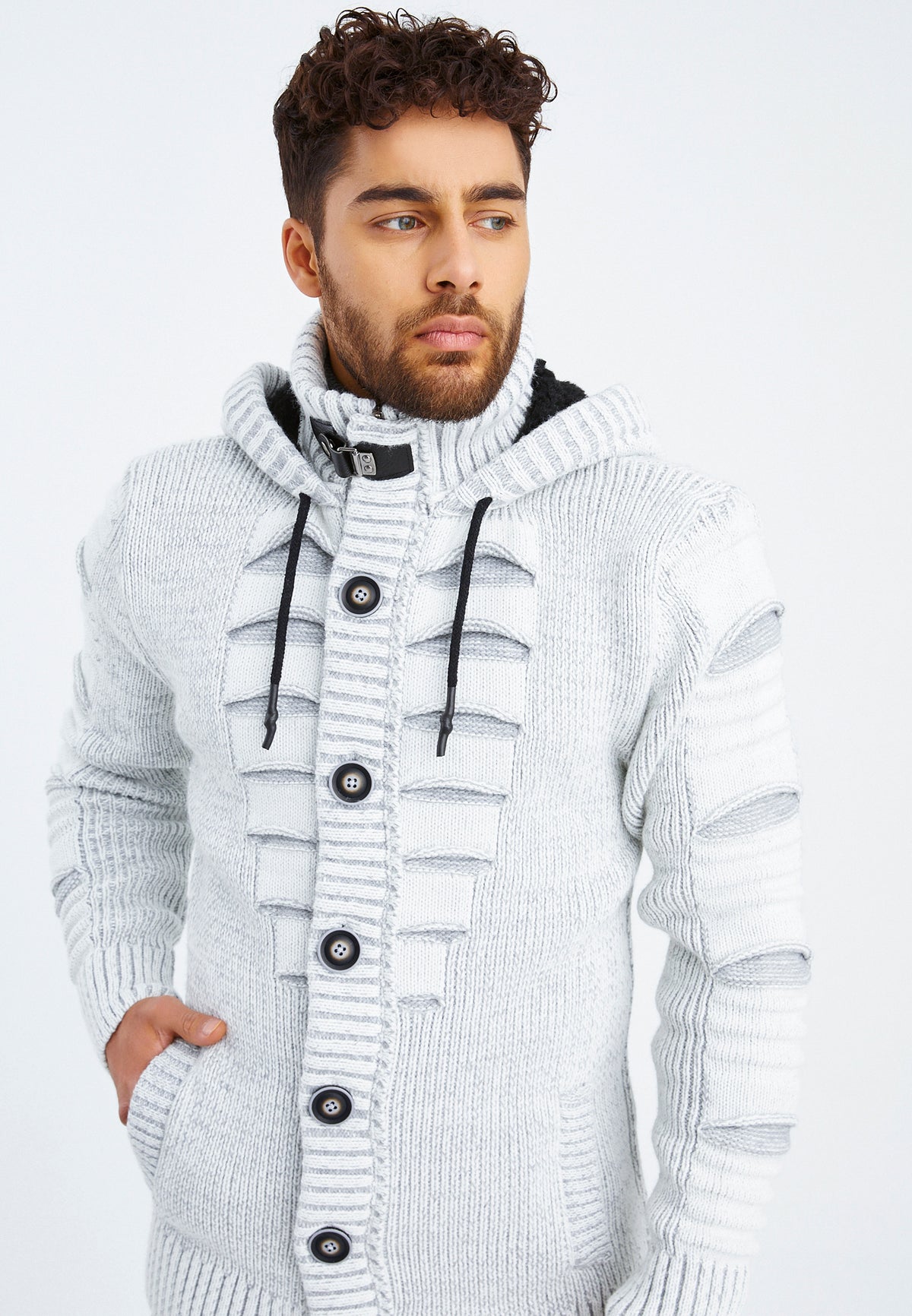 Zipper Leif Nelson Cardigan Leif Nelson Men's Knitted Jacket